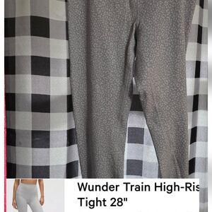 lululemon athletica Gray Patterned Wunder Train Leggings